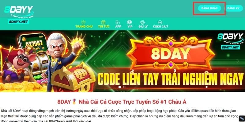 Hướng Dẫn Đăng Nhập 8Day Cực Nhanh Chỉ Trong 1 Nốt Nhạc 2 Đăng nhập 8Day nhanh chóng trên máy tính